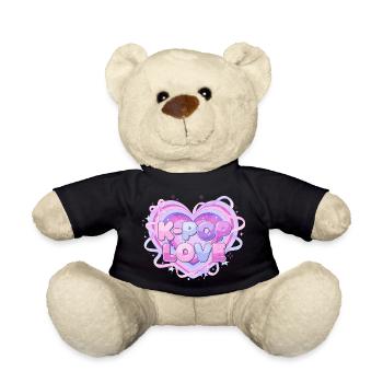 K-Pop Love Heart Pastel - Nounours - noir - Devant