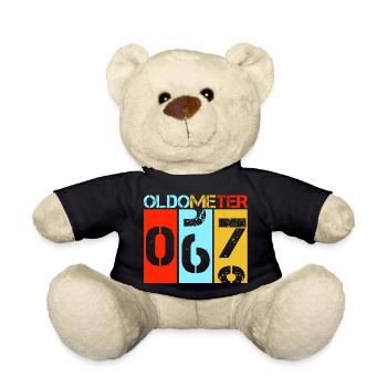 Oldometer 67 Funny 67th Birthday Retro - Teddy Bear - black - Front
