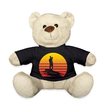SUP Retro Stand Up Paddling Vintage Sunset - Teddy - Schwarz - Vorne
