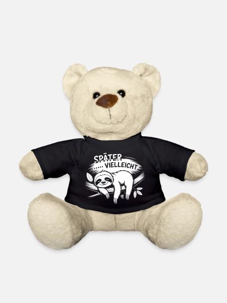 Lustiges Faultier - später vielleicht - Teddy - Schwarz