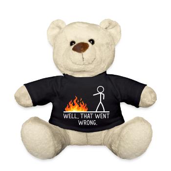 Well That Went Wrong Stick Figure Humor Jokes - Teddy - Schwarz - Vorne