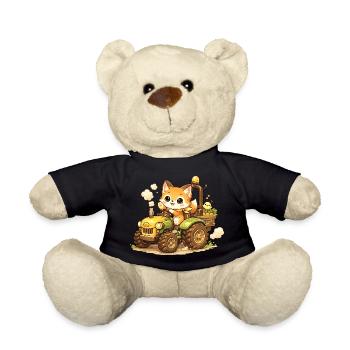 Fuchs auf dem Traktor - Teddy - Schwarz - Vorne