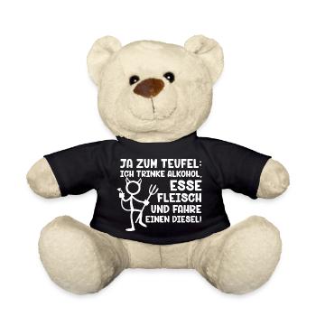 Ja zum Teufel ich trinke Alkohol Esse Fleisch - Teddy - Schwarz - Vorne