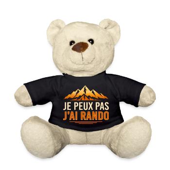 Je peux pas j’ai rando humour randonnée trek - Nounours - noir - Devant