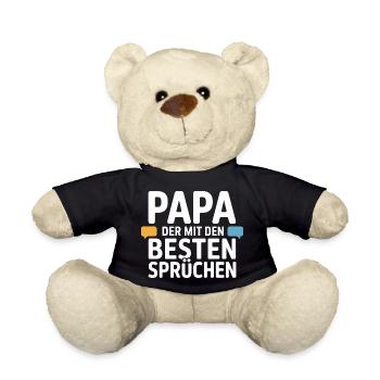 Papa Sprüche Lustig Vater Humor Geschenk - Teddy - Schwarz - Vorne