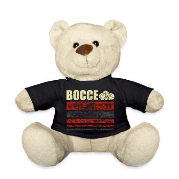Bocce Petanque Boule Player - Teddy Bear - black - Front