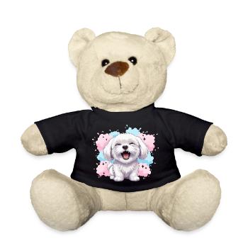 Fröhlicher Flauschhund Pastell-Spritzer - Teddy - Schwarz - Vorne