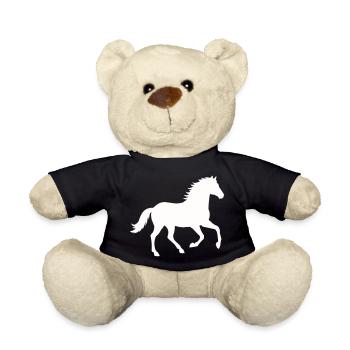 Silhouette eines wilden Pferdes - Teddy - Schwarz - Vorne