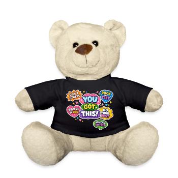 Motivationsaufkleber Bunte Positive Schulprüfung - Teddy - Schwarz - Vorne