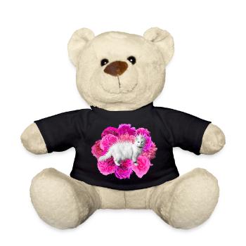 Rosa Blüten Katze Rosen punk Thrash over the top - Teddy - Schwarz - Vorne