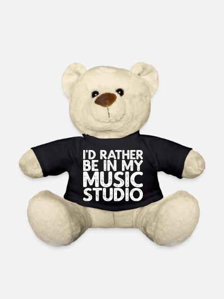 I'd Rather Be In My Music Studio - Teddy Bear - black
