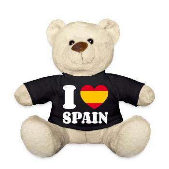 J’aime l’Espagne - Fan de Love Heart Espagne - Nounours - noir - Devant
