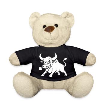 Angry bull funny angry - Teddy Bear - black - Front