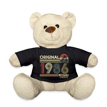 Anniversaire rétro vintage vintage original de 1986 - Nounours - noir - Devant