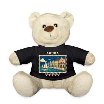 Aruba Oranjestad Vintage Reisemarke - Teddy - Schwarz - Vorne