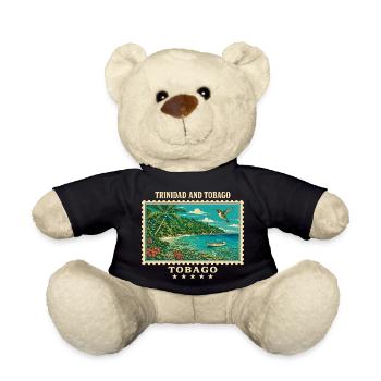 Marque de voyage vintage de Trinité-et-Tobago - Nounours - noir - Devant