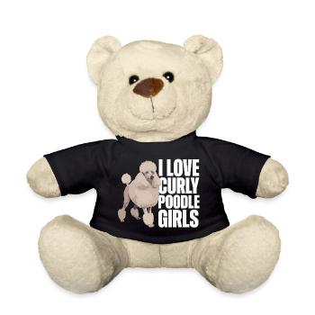 Ich liebe Curly Pudel Mädchen Pudel Hund - Teddy - Schwarz - Vorne
