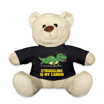 Dinosaurier hasst Cardio Training - Teddy - Schwarz - Vorne
