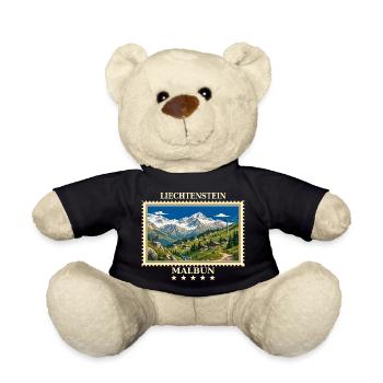 Liechtenstein Malbun Vintage Reisemarke - Teddy - Schwarz - Vorne