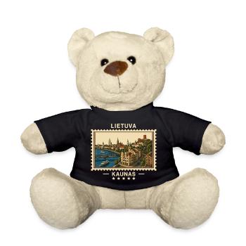Litauen Kaunas Vintage Reisemarke - Teddy - Schwarz - Vorne
