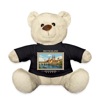 Deutschland Regensburg Vintage Reisemarke - Teddy - Schwarz - Vorne