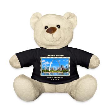 Vereinigte Staaten St. Louis Vintage Reisemarke - Teddy - Schwarz - Vorne