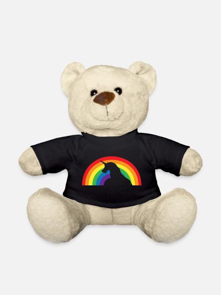 Einhorn Regenbogen - Teddy - Schwarz