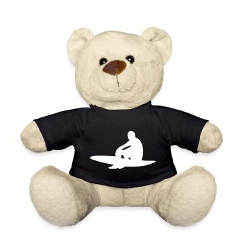 Surfer mit Surfboard - Teddy - Schwarz - Vorne