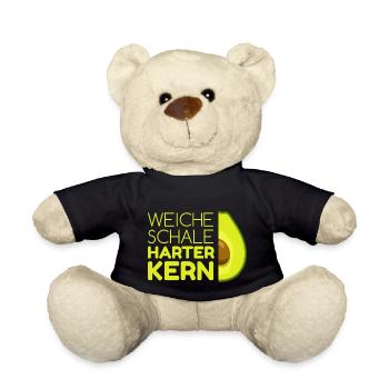 Weiche Schale harter Kern lustiger witziger Spruch - Teddy - Schwarz - Vorne
