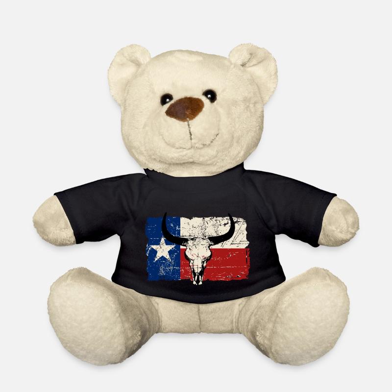 Texas Bull Flag - Vintage Look - Teddy - Schwarz