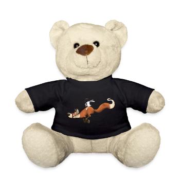 Flitzer Fuchs mit Häschenreiter Hase Reitet Fuchs - Teddy - Schwarz - Vorne