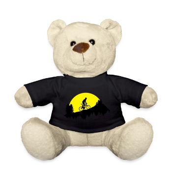 Mountain biking, mountain bikers on the mountain - Teddy Bear - black - Front