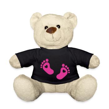 Baby feet baby foot pink - Teddy Bear - black - Front