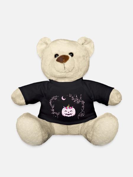Einhornkürbis- Rosa Kürbis als Einhorn verkleidet - Teddy - Schwarz