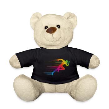 motif dynamique d'un coureur sprint - Nounours - noir - Devant