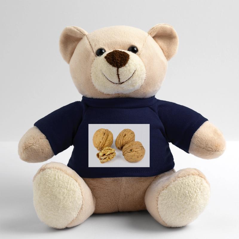 Nuts. walnut and a cracked walnut Teddy Bear