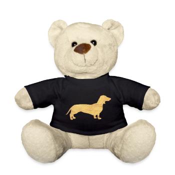 Teckel or maître maîtresse chien chien fan de chien animal - Nounours - noir - Devant