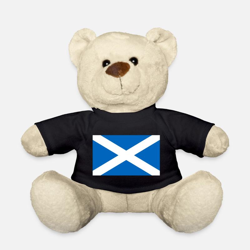 Scottish flag - St Andrews Cross - Scotland - Teddy Bear - black