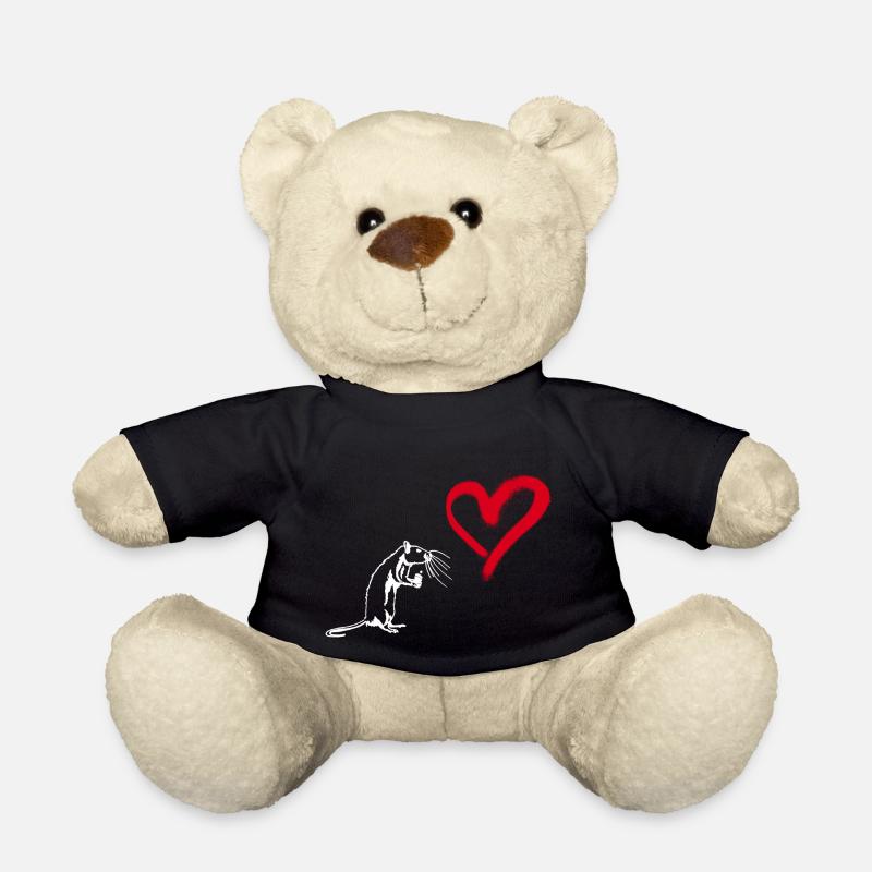 Graffiti coeur de street art rat - Nounours - noir