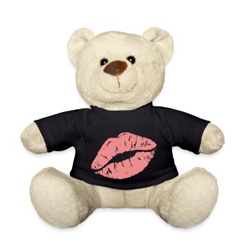 Print "Kiss My Lips" - Teddy - Schwarz - Vorne