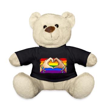 Welt Flüchtlingstag Menschenrechte Antirassismus E - Teddy - Schwarz - Vorne