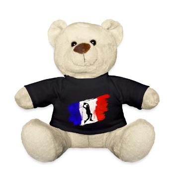 Basketball France Flag Team Fan - Teddy Bear - black - Front