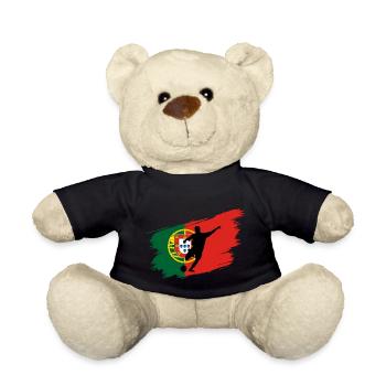 Football Portugal Kicker Flag Ballsport Team Fan - Teddy Bear - black - Front
