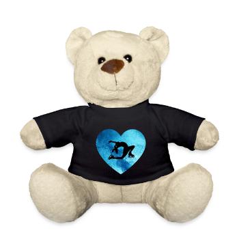 Figure Skating Heart Ice Dancer - Teddy Bear - black - Front