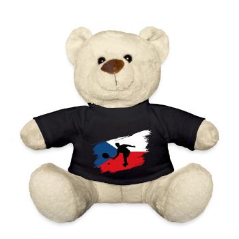 Tennis Tschechien Flagge Sport Fan - Teddy - Schwarz - Vorne