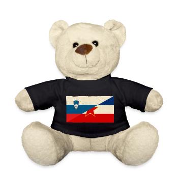 Slowenien und Jugoslawien Vintage Flagge - Teddy - Schwarz - Vorne
