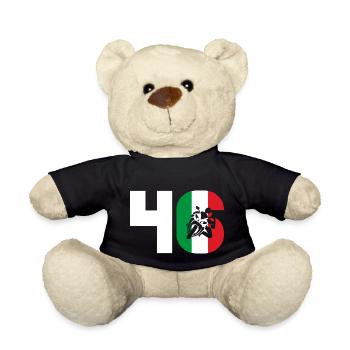 Moto Number 46 Italy Motorcycle Motorsport - Teddy Bear - black - Front