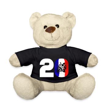 Moto number 20 France Motorcycle Motorsport - Teddy Bear - black - Front