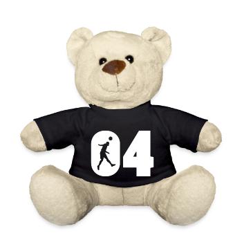 Football player number 04 jersey - Teddy Bear - black - Front