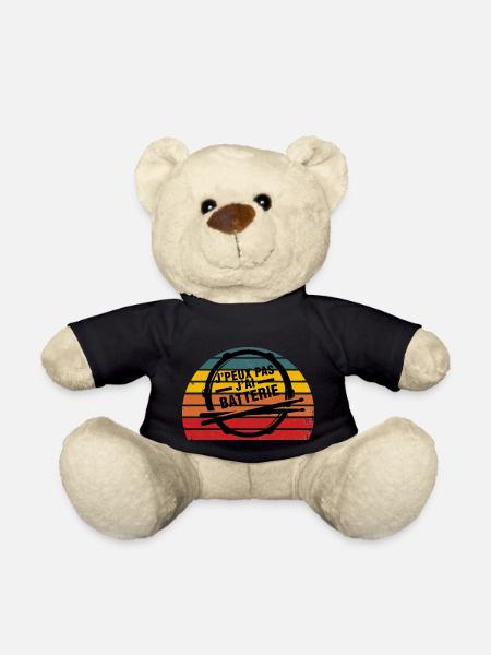 je peux pas j ai batterie humour batteur drôles - Nounours - noir
